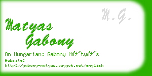 matyas gabony business card